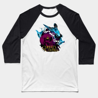 Skull Blue Bird Baseball T-Shirt